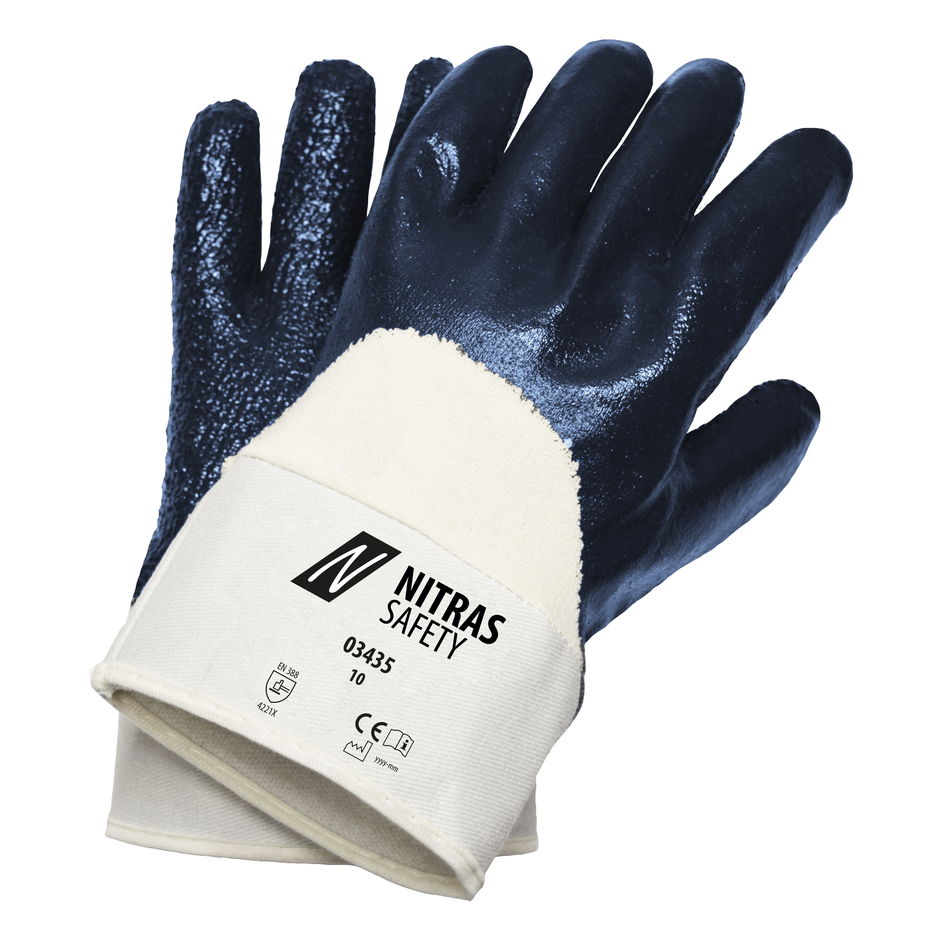 Nitril Baumwoll Handschuhe  blau