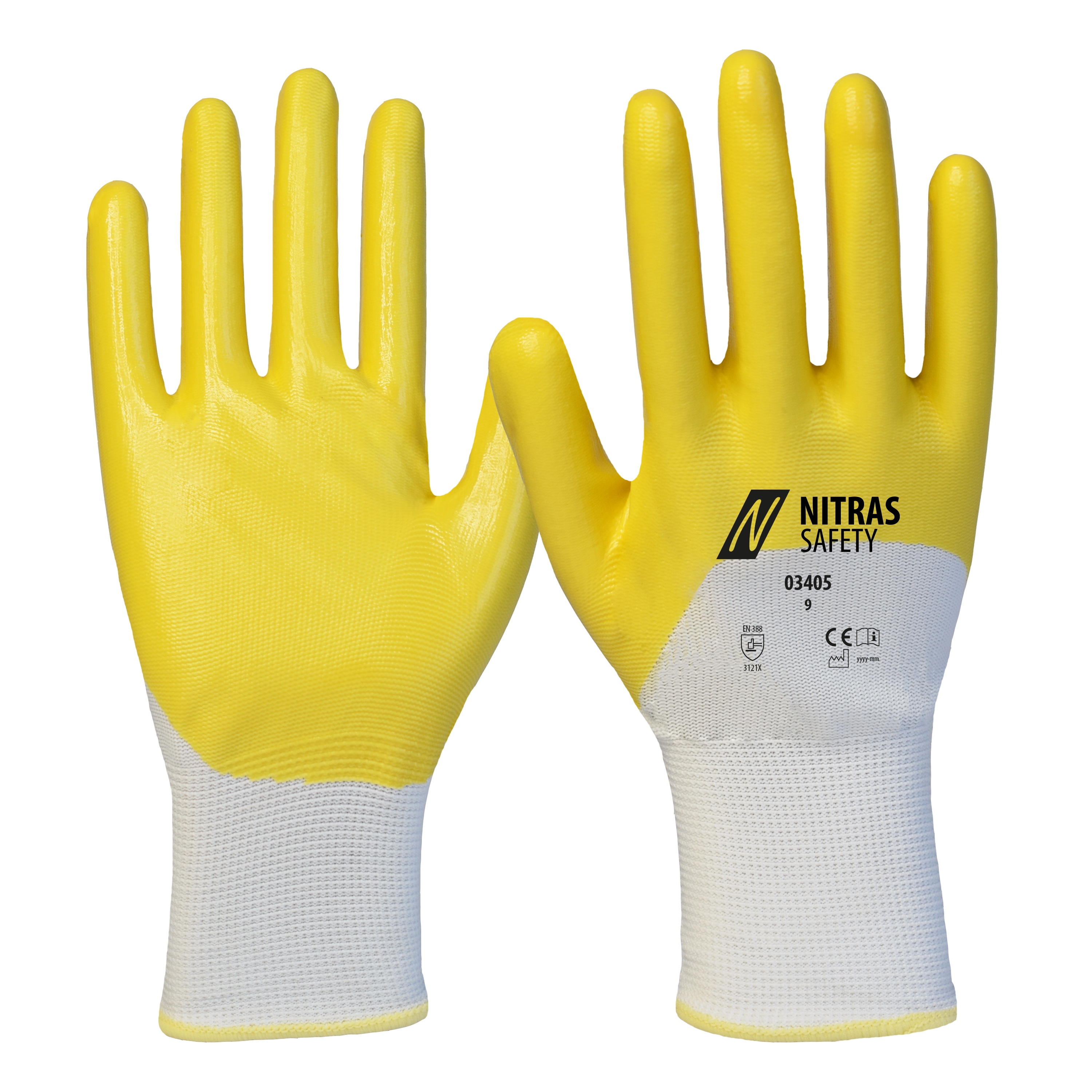 Nitril Polyester Handschuhe  gelb